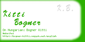 kitti bogner business card